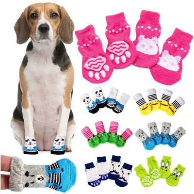 4Pcs Cute Pet Dog Socks - Devya's Pet Emporium